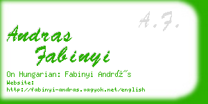 andras fabinyi business card